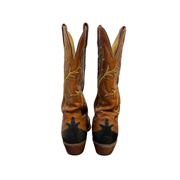 Lucchese Brown Leather Western Boots Size 7.5 - Picture 4 of 9